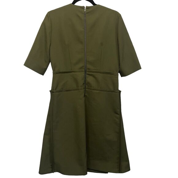 Marni Wool Gabardine Short Sleeve Dress In Leav Green Size 40 - Picture 11 of 13